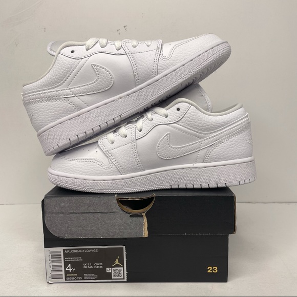 Nike Air Jordan 1 Retro Low GS “Triple White” NEW - Picture 3 of 4